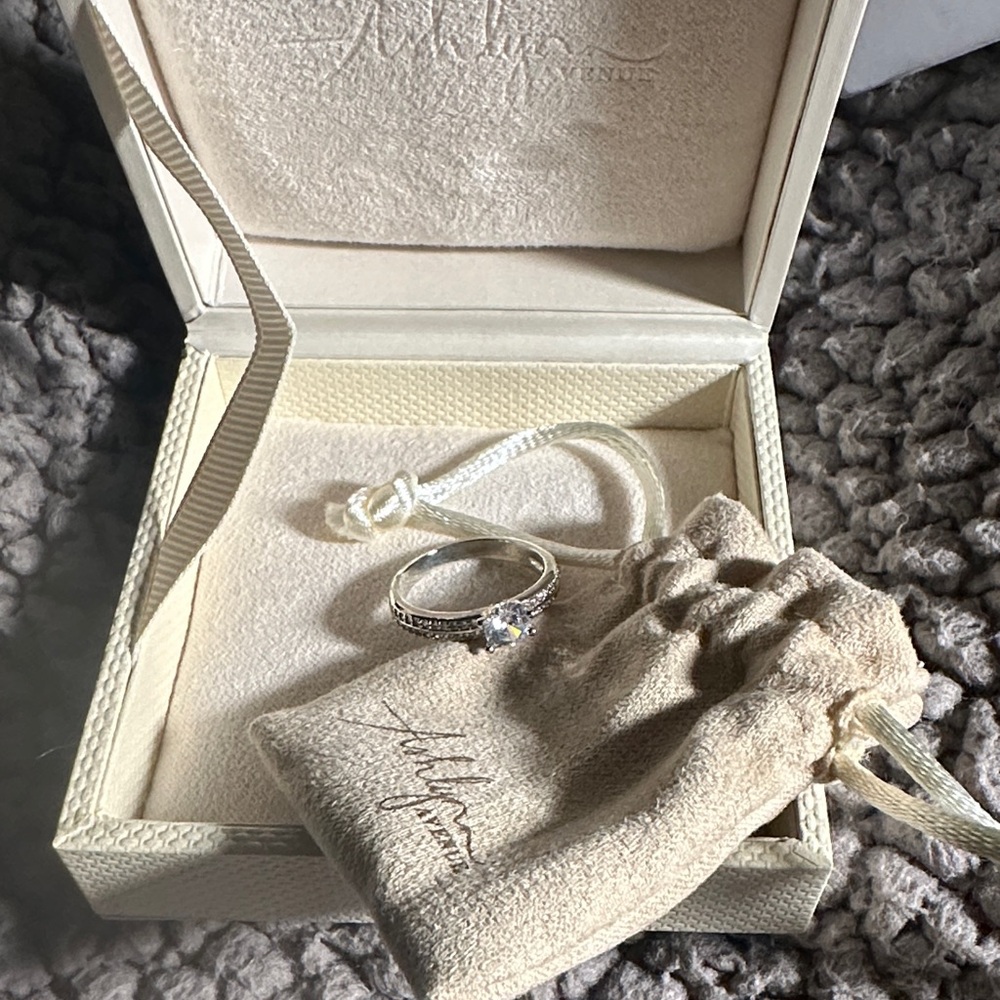 Stunning Ashlynn Avenue white gold plated Women's Ring with Crystal Accent